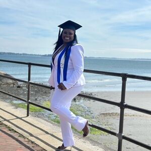 Beautiful White blazer & pants suit with rhinestone buttons. Only worn once‼️